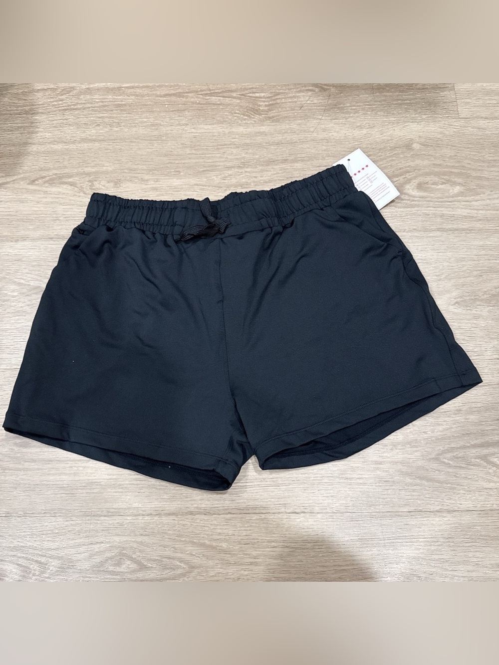 Women’s Black Athletic Shorts with Elastic Waist